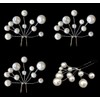 White Pearl Cluster Hair Pin Set - For Weddings, Proms,