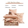 BLOOMHAVEN Queen Comforter Set -7 Pieces Terrecotta Floral Comforter Set