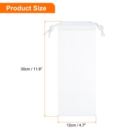 sourcing map 18pcs Umbrella Bags 11.8"x4.7" Wet Umbrella Sleeve Cover Reusable Folding Umbrella Storage Bag with Drawstring for Folding Travel Umbrellas, White