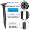 FandWay Pack of 60 Flat Head Self-Drilling Screws, Stainless Steel