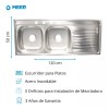 CNX Tarja Doble Cocina Para Empotrar Con Escurridero 120 X