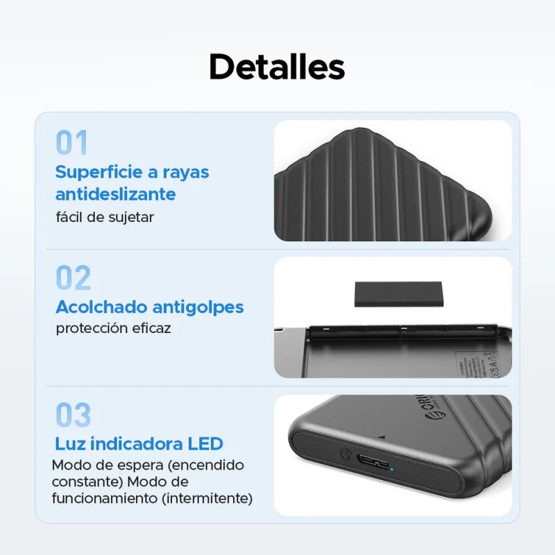 Orico Case Externo Para Hd/ Ssd Sata 2.5 Usb 3.0