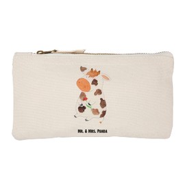 Mr. & Mrs. Panda Make Up Bag Cow, White, Hand Drawn