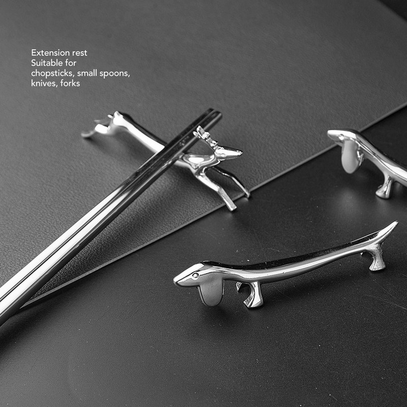 4PCS Cutlery Rest Silver Chopstick Stand Electroplated Polished Zinc Alloy
