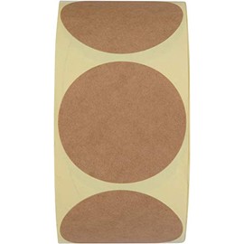 Camp Galaxy - Pegatinas Kraft de 2 pulgadas (600 por rollo) - Pegatinas redondas en blanco para propietarios de tiendas, manualidades, organización, t