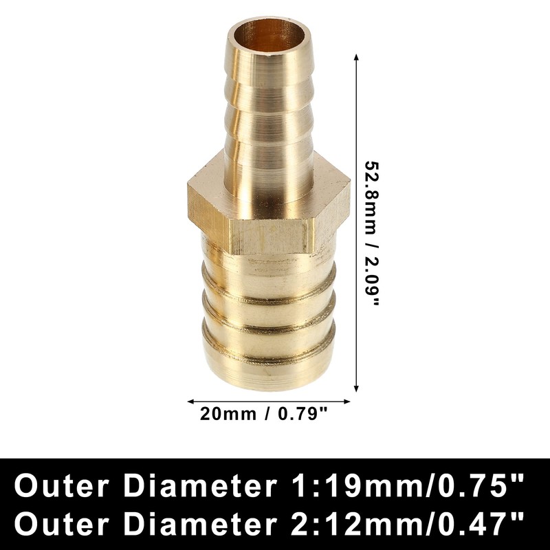 X AUTOHAUX 2 Pcs 19mm - 12mm Straight Shaped Barb