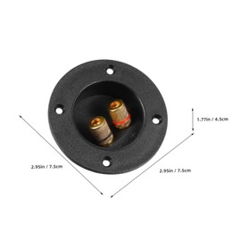 IWOWHERO 5pcs Round Spring Cup Speaker Terminal Connectors for DIY Home Car Stereo Black Speaker Binding Post with Plated Contacts for Subwoofer Boxes Cutout