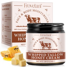 All Natural Beef Tallow Skin Care Tallow Face Cream Grass-Fed Beef, Wild Honey And Beeswax, Deeply Moisturises and Repairs the Skin, Suitable for all Skin Types, 120g Ultimate Moisturising