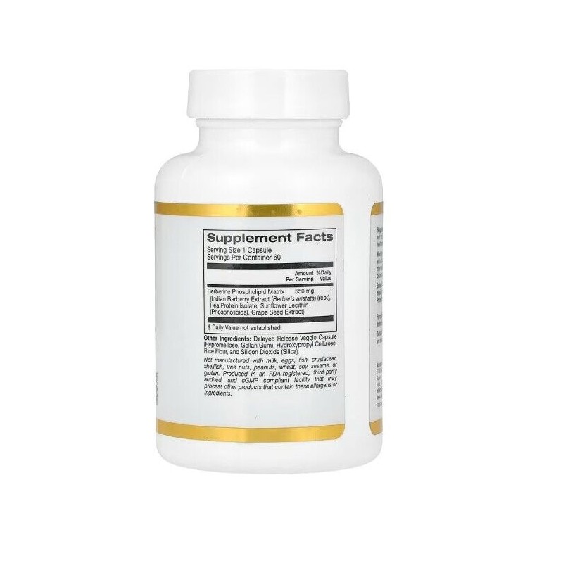 California Gold Nutrition, Berberine Advanced, 550 mg, 60 Veggie Capsules