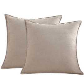 18x18 Beige Pillow Cover Decorative Throw Pillow Covers for Couch Bed Sofa Farmhouse, Warm Soft Fall Winter Boho Throw Pillow Covers, 2Pack