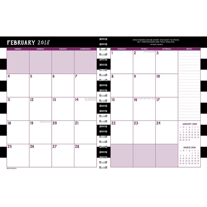 2018 Academic Year Somewhere Something Large Weekly Monthly Planner