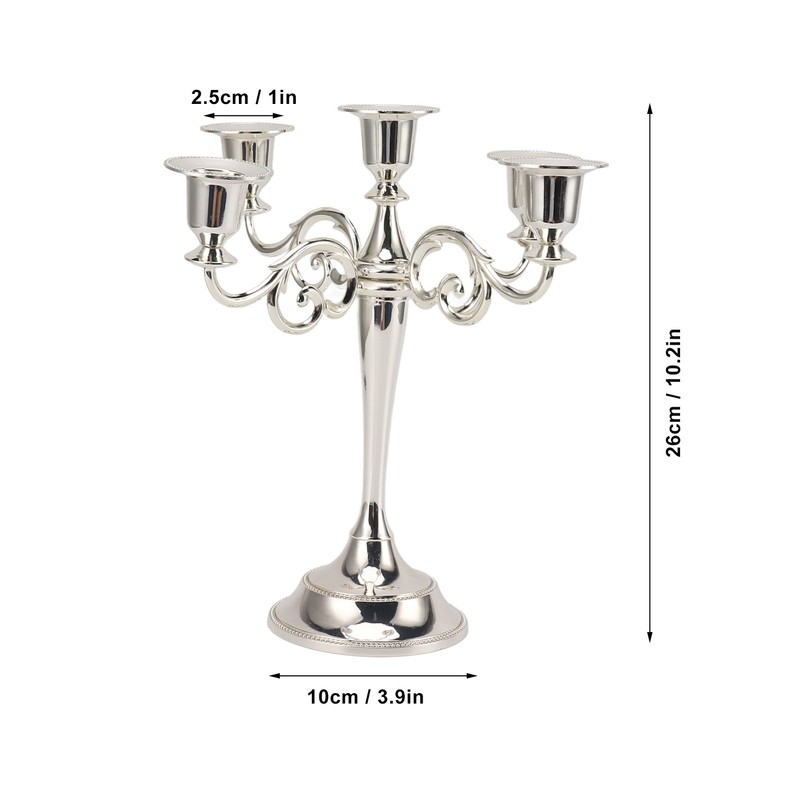 5 Arm Candlestick Holder Iron Retro Decorative Candle Holder Centerpiece