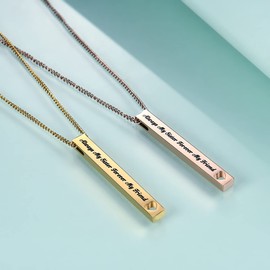 Rnivida Always My Sister Forever My Friend Bar Necklace - Birthday Jewelry Gift for Sisters (Rose Gold Plated)