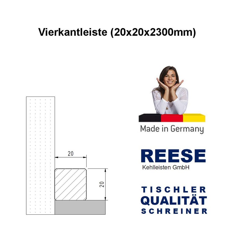 Square Edge Skirting Board Oak Raw Solid Wood 20 x