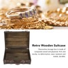 Retro Wooden Suitcase Home Party Artificial Leather Jewelry Necklace Storage