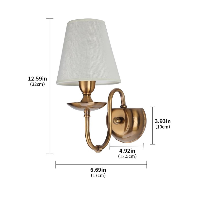 Aiwen Bedroom Wall Lamps Polished Solid Brass Finish Wall Lights