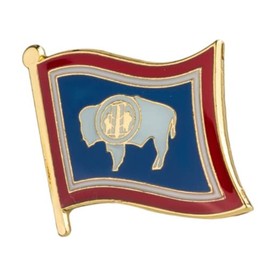 Wyoming USA State Flag Lapel Pin Badge by Panda Loco