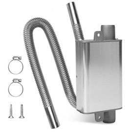 Opaltool 24 mm Exhaust Silencer Car, Silencer for Emergency Generator, Auxiliary Heating Accessories, Silencer with 60 cm Exhaust Pipe for 25 mm Exhaust Pipe