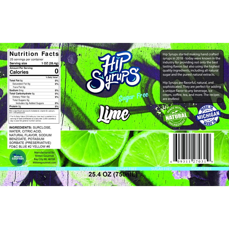 (Sugar Free) Lime Hip Syrups 750ml