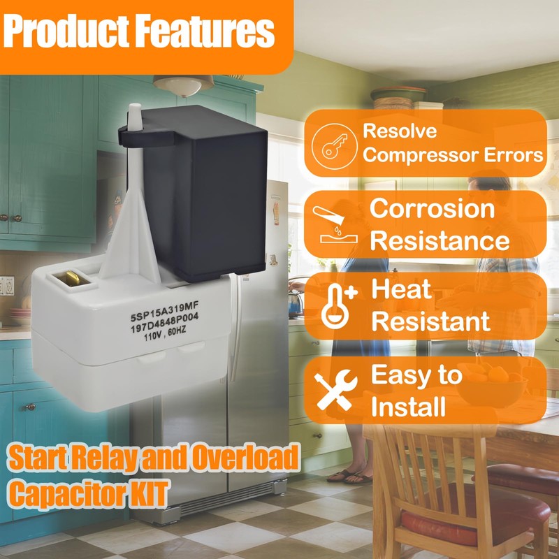 Start Relay and Overload Capacitor Kit - Replacement for WR09X10107