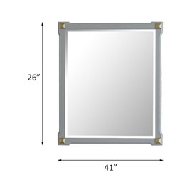 TREATLIFE HOME Pearl Gray Finished Mirror with Composite Wood Frame for Stylish Home Decor, European Style, Bedroom Dresser or Living Room