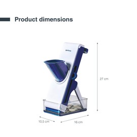 Garinox 60560 Kitchen Mandolin, Vertical Mandolin, Multifunctional, 100% Safe, 3 Cutting Types, Foldable, Dishwasher Safe, Easy to Clean, Maximum Stability, BPA-Free