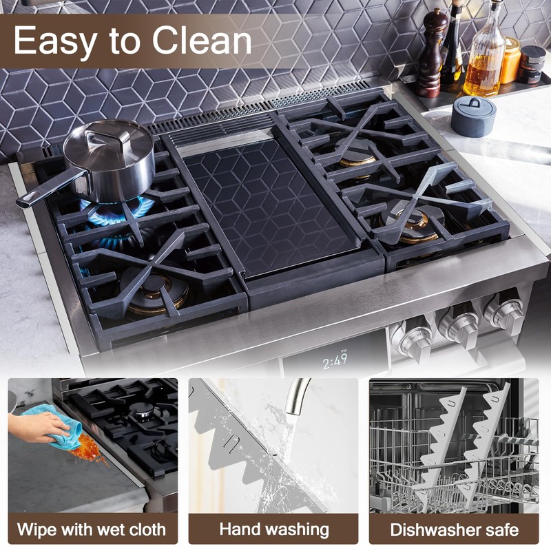 2 PCS Stove Gap Covers, Stainless Steel Stove Gap Filler-Silver