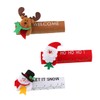 Hohopeti Christmas Storage 3 Pack Iridescent Snowman Refrigerator Handle Covers