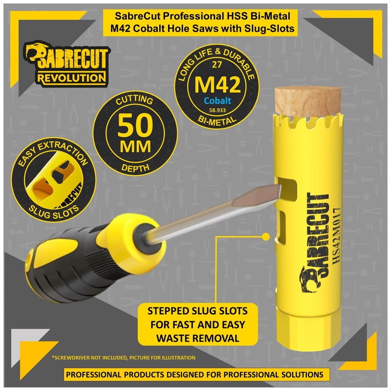 1 x SabreCut HS42M017 17mm High Performance HSS Bi-Metal M42