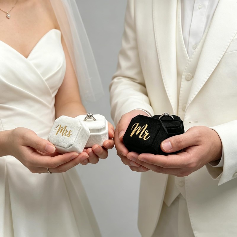 MTJYQYF Mr & Mrs Wedding Ring Box - Engagement Ring