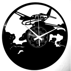 Instant Karma Clocks Vinyl Wall Clock Travel Airplane Aviation Pilot Vintage Silent