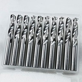 KLOT Industrial Grade 10pcs Solid Carbide Drill Bit 6.5mm 0.256" 2-Flute Straight Shank YG6X Tungsten