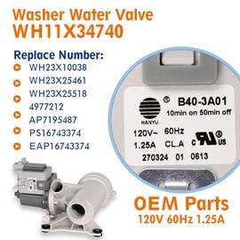 [OEM Part] WH11X34740 Washer Pump Assembly Replace WH23X10038, WH23X25461, WH23X25518, WH23X20825, AP7195487, PS16743374, EAP16743374, WDHC00, 11001011000121 Fit for GE Recirculation Pump Motor