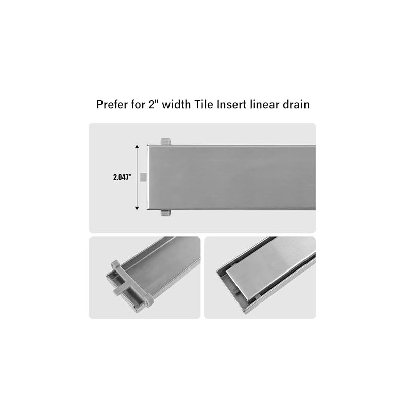 HTOH Plastic Linear Drain Clip Tile Tray Support Grey Plastic