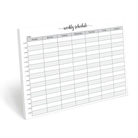 321Done Weekly Schedule Planning Notepad - 50 Sheets (8.5x11) – Hourly Appointment Productivity Weekly Planner Tear-Off Note Pad - Cute Simple Script Large Letter Size - Made in the USA