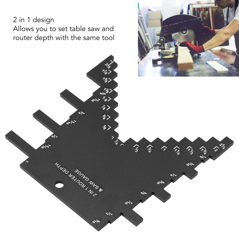 Step Depth Gauge 2 in 1 Aluminum Alloy Accurate Laser