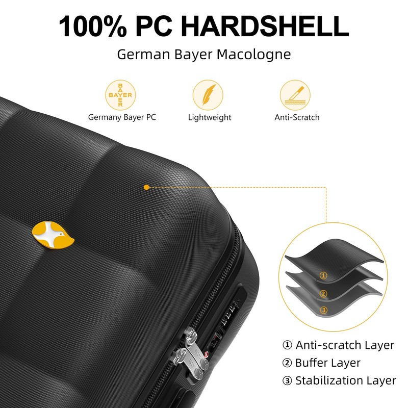 MGOB 28 Inch Large Luggage with Dual 360° Spinner Wheels