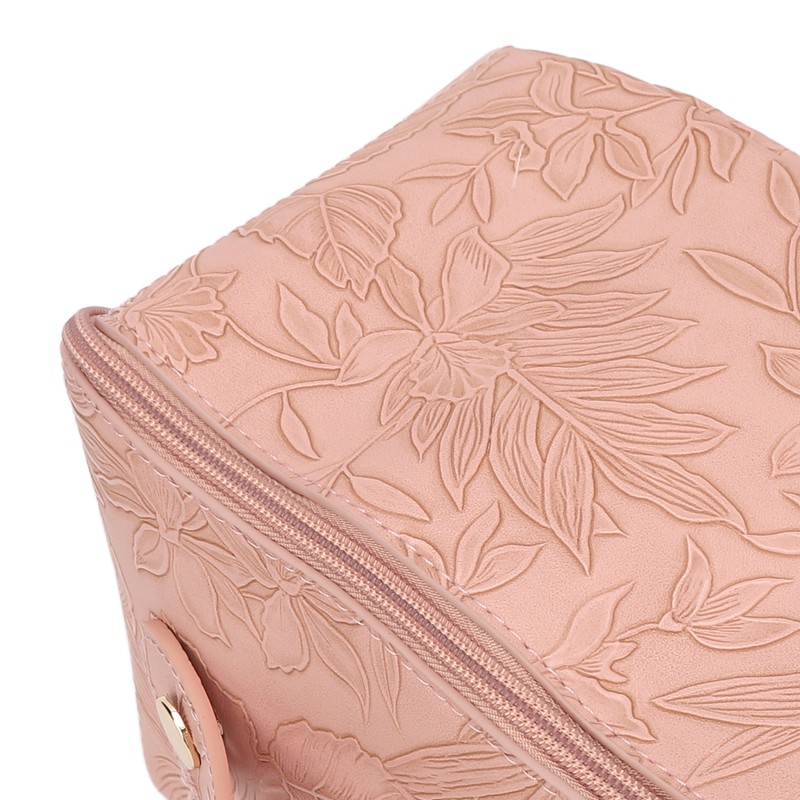 Make Up Cosmetic Bag PU Leather 180 Degree Opening Large