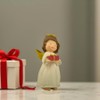 DurableDelights Angel Holding Gift Box – 4.92” Hand-Painted Resin Angel