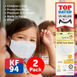 Happy Life 2/5/10 Pack KF94 WHITE Face Mask Kids Children Protective Safety Individual Pack - 2 PCS MASK