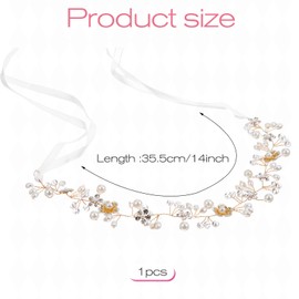 simarro Bridal Hair Accessories, Flower Girl Headpiece, Girls' Flowers Wedding Headpieces, Pearl Headpiece for Wedding, Flower Girl and Ladies, Birthday Parties, Photography, and Other Occasions