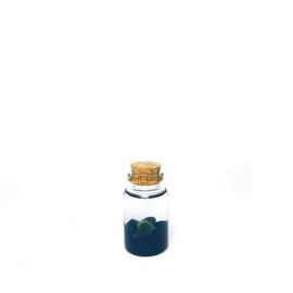 Tiny Marimo Moss Ball with Obsidian Crystal, 2" Height, 0.5" Diameter, 2 oz, Home Deco, Glass Container, Plant Decoration, Made in USA, Zebra Mussel-Free