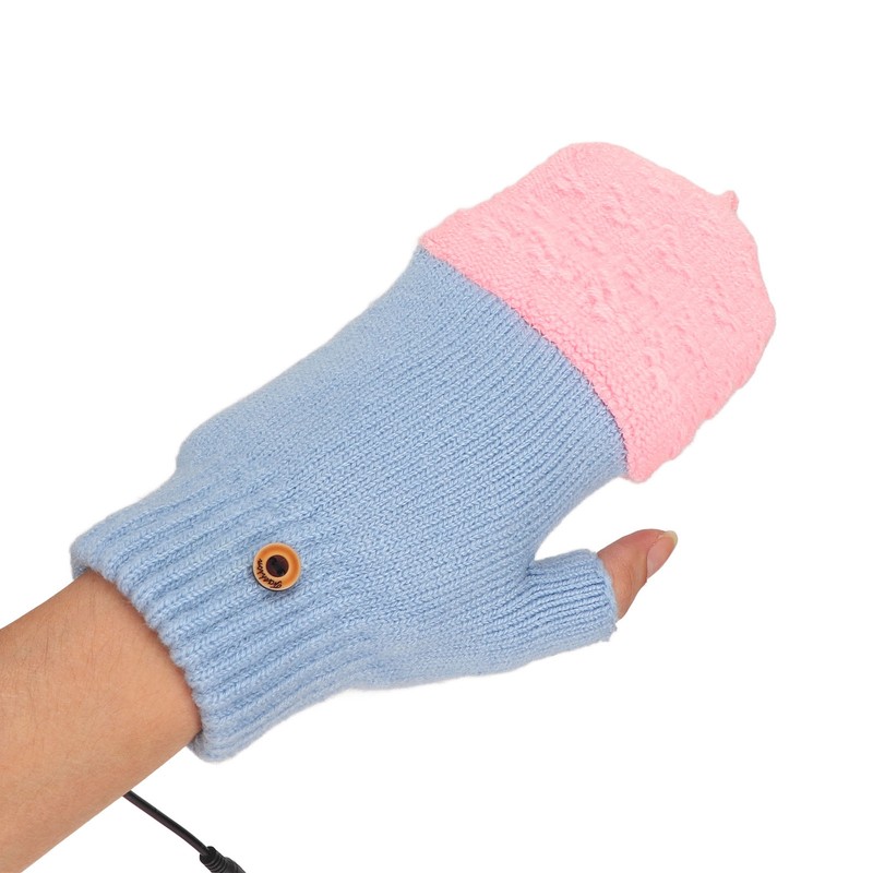 USB Heating Gloves Full Finger Half Fingerless Double Sided Heating