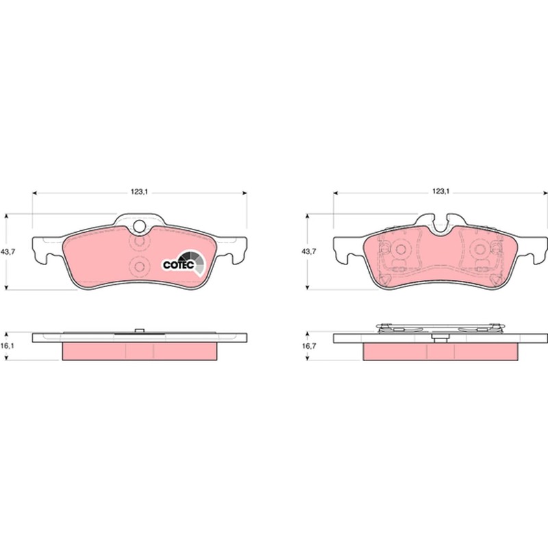 TRW GDB1561 Brake Pad Set, Disc Brake - (4-Piece)