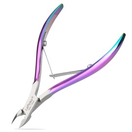 LePinko Professional Cuticle Trimmer kit, Super Sharp Dead Skin Clipper, Labor-saving Cuticula Remover for Fingernail Toenail, Home Salon Use, 7mm Jaw, Rainbow Color