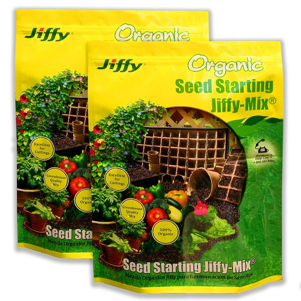 Jiffy Natural & Organic Seed Starting Jiffy Mix, 10 QT (2 Pack)