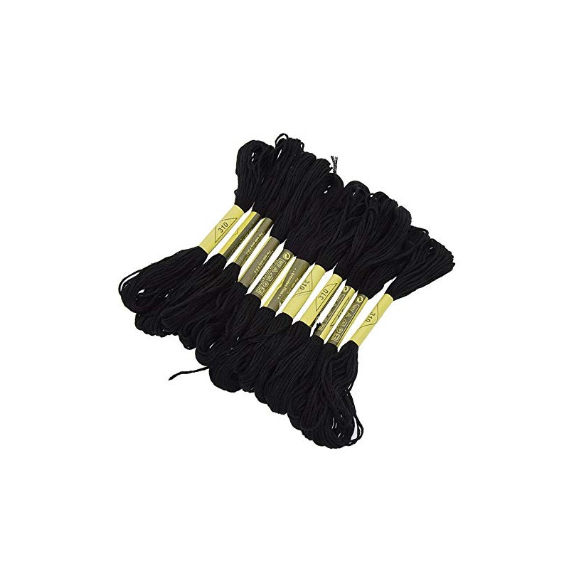Black Embroidery Floss, 24 Skeins Embroidery Thread Friendship Bracelet String,