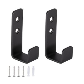 YuanbaoTt Garage Wall Hooks for Screws, Coat Hooks, Coat Hooks, Black Wall Mount Hooks with and Screws for Ladders, Garden, Power Tools, Jackets, Coats, Towels