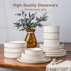 GBHOME Stoneware Dinnerware Sets for 8, Round Reactive Glaze Ceramic