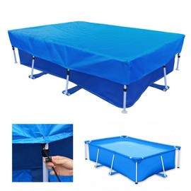 87 x 59 in Pool Cover 7 x 4 Rectangle Swimming Pool Cover 86 x 59 in Rectangular Above Ground Pool Cover 7.3 ft x 4.9 ft Winter Pool Covers with Drawstring Dust Rain Proof Durable Blue for Family